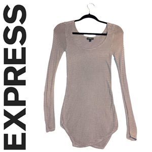 Express Tan Long Sleeve Knit Top, Size XS